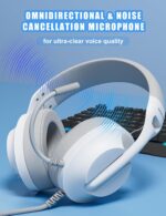 S30 Gaming Headset with Microphone,198g Lightweight Design, Gaming Headphones for Xbox, Xbox Series X|S, PS5, PS4,Switch, PC, Noise Cancelling Mic, Soft Earmuffs,3.5MM Wired (White) - Image 5