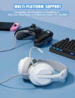 S30 Gaming Headset with Microphone,198g Lightweight Design, Gaming Headphones for Xbox, Xbox Series X|S, PS5, PS4,Switch, PC, Noise Cancelling Mic, Soft Earmuffs,3.5MM Wired (White) - Image 7