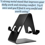All in one Mobile Stand for Table, Dual Sided Mobile Holder Desktop Universal Metal Phone Stand for All Smartphones (Black) – Pack of 1 - Image 3