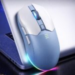 Offbeat Ivy Blutooth 5.2 + 2.4Ghz Wireless Gaming Mouse | Triple Device connectivity | 5000 DPI 6D Button | 600 mAh Battery 100 Hours Playtime | Silent Click (White Blue) - Image 3