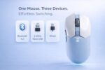Offbeat Ivy Blutooth 5.2 + 2.4Ghz Wireless Gaming Mouse | Triple Device connectivity | 5000 DPI 6D Button | 600 mAh Battery 100 Hours Playtime | Silent Click (White Blue) - Image 4