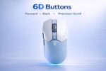 Offbeat Ivy Blutooth 5.2 + 2.4Ghz Wireless Gaming Mouse | Triple Device connectivity | 5000 DPI 6D Button | 600 mAh Battery 100 Hours Playtime | Silent Click (White Blue) - Image 6