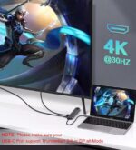 ABC USB C Hub Ethernet HDMI Adapter, 10 in 1 Laptop Docking Station with 4K HDMI, RJ45 Ethernet, SD/TF Card Reader, USB 3.0 * 4 Port, PD 100W, LAN USB-C Dongle for MacBook Pro/Air, iPad Pro, XPS, etc - Image 4