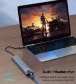ABC USB C Hub Ethernet HDMI Adapter, 10 in 1 Laptop Docking Station with 4K HDMI, RJ45 Ethernet, SD/TF Card Reader, USB 3.0 * 4 Port, PD 100W, LAN USB-C Dongle for MacBook Pro/Air, iPad Pro, XPS, etc - Image 5