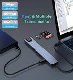 ABC USB C Hub Ethernet HDMI Adapter, 10 in 1 Laptop Docking Station with 4K HDMI, RJ45 Ethernet, SD/TF Card Reader, USB 3.0 * 4 Port, PD 100W, LAN USB-C Dongle for MacBook Pro/Air, iPad Pro, XPS, etc - Image 6