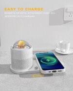 Marrone 10W Lamp with Wireless Charger Decoration Super Cute 3 Brightness Levels Night Light Wireless Charging Station Cute LED Lamp Fast Wireless Charger with Night Light - Image 4