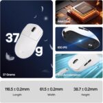 AULA SC800 Tri-Mode(2.4GHz/BT/Wired) Ultra-Lightweight Gaming Mouse | 37grams, Adjustable 26000 DPI, PAW3395 Sensor, 8000 Polling Rate, Ultra-Precise & Durable for Gaming & Office Use | White (SC800W) - Image 4