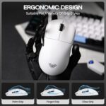 AULA SC800 Tri-Mode(2.4GHz/BT/Wired) Ultra-Lightweight Gaming Mouse | 37grams, Adjustable 26000 DPI, PAW3395 Sensor, 8000 Polling Rate, Ultra-Precise & Durable for Gaming & Office Use | White (SC800W) - Image 6