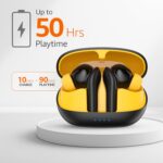 Amazon Basics TWS in-Ear Earbuds (AB-T08) - C2 with Fast Charging up to 50 Hours of Playtime | Dual 10mm Driver | IPX4 Water-Resistance | Bluetooth 5.3 | Charging Case with Mic | Touch Control (Black) - Image 3