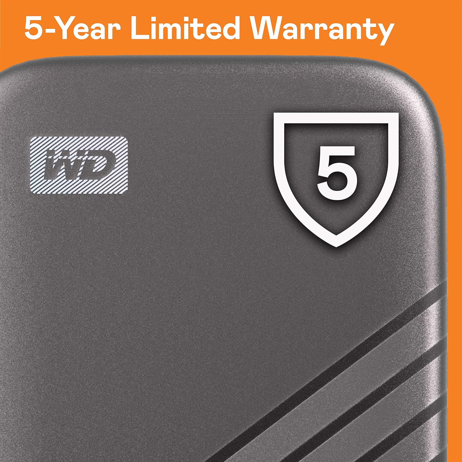 Western Digital 2TB My Passport Portable SSD, 1050MB/s R, 1000MB/s W, Upto 2 Meter Drop Protection, HW Encryption, Type-C Cable & Type-A Adaptor, for PC&Mac, Space Grey, 5Y Warranty, External SSD - Image 9