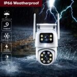 3MP+3MP Dual Lens 1080P WiFi Security Camera | 360° Pan Tilt Smart Home CCTV Camera with Night Vision & Motion Alert - Image 4