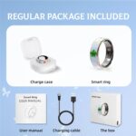 Smart Ring for Women & Men, Enamel Smart Ring，Health Fitness Tracker with Heart Rate Monitor,Sleep Tracking, Step Counter, for iPhone Android Blue (#8) - Image 8