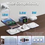ChargeWave 3-in-1 Wireless Charger for iPhone 17/16/15/14/13/12 Series | 20W MagSafe Compatible Magnetic Foldable Wireless Charging Station for Apple iPhone, Watch & AirPods - Image 3