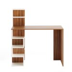 FURNEASER Edward Engineered Wood Study Table, Computer, Laptop, WFH Office Desk, Gaming Table with Storage, Large (Exotic Teak & White) - Image 6