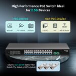 NICGIGA 26 Port 2.5Gb POE Switch with 24* 2.5G POE Ports, 2* 10G SFP+ Ports. 2.5Gbps Network Switch for 2.5Gbps NAS/PC, WiFi6 Router, Wireless AP. - Image 4
