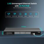 NICGIGA 26 Port 2.5Gb POE Switch with 24* 2.5G POE Ports, 2* 10G SFP+ Ports. 2.5Gbps Network Switch for 2.5Gbps NAS/PC, WiFi6 Router, Wireless AP. - Image 5