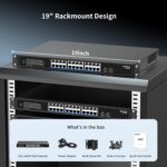 NICGIGA 26 Port 2.5Gb POE Switch with 24* 2.5G POE Ports, 2* 10G SFP+ Ports. 2.5Gbps Network Switch for 2.5Gbps NAS/PC, WiFi6 Router, Wireless AP. - Image 7