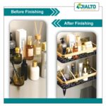 JIALTO 2 Pcs Aluminum Wall Mounted Bathroom Organiser | Floating Shelf for Wall for Bathroom Cabinet | Multifunctional Large Capacity Bathroom Rack | Bathroom Shelf for Wall (Gold) - Image 5