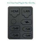 Dorca PS5 Silicone Dust Plugs Set,PS5 Pro/Slim USB HDMI Interface Anti-dust Cover Dustproof Plug for PlayStation5 Console Accessories-8 Pcs(Black) - Image 7