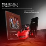 Boat Nirvana Crystl, Transparent Case,Spatial Audio, ANC(~32dB), 100Hrs Battery,4Mics ENx,App Support, Bluetooth Earbuds, TWS Ear Buds Wireless Earphones with mic (Blazing Red) - Image 6