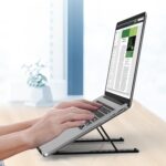 DClub Portable Aluminum Adjustable Laptop Holder for Desk, Foldable Ventilated Cooling Notebook Stand for MacBook Pro/Air, HP, Lenovo, Sony, Dell, More 10-15.6 Laptops, Tablet - Image 3