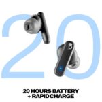 Skullcandy Smokin Buds Wireless in Ear Earbuds – ENC Clear Calls, Music/Movie/Podcast EQ Modes, 20Hr Battery + Rapid Charge, Touch Controls, Solo Bud Use, IPX4 Water Resistant (Black) - Image 4