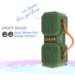 ZEBRONICS Zeb-Sound Feast 50 Wireless Bluetooth 14W Rugged Finish Portable Speaker with Supporting Dual Drivers, Handy Strap, Mobile Holder, USB, SD Card, AUX, FM, TWS & Call Function. (Green) - Image 3