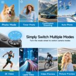 4K 64MP Digital Camera with 3" 180° Flip Screen, 2025 Latest Autofocus Vlogging Photography Camera for YouTube, 18X Digital Zoom Compact Travel Cameras with 64GB SD Card for Beginner (Black) - Image 7