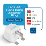 Ceptics India to UK, UAE, Hong Kong & More (Type G) Travel Adapter Plug - CE Certified - Rohs Compliant (GP-7) (Component), White - Image 3