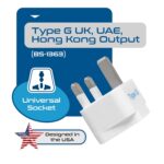 Ceptics India to UK, UAE, Hong Kong & More (Type G) Travel Adapter Plug - CE Certified - Rohs Compliant (GP-7) (Component), White - Image 8