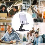 Heavy Metal 360° Phone Stand for Desk Sturdy,Anti-Slip,Height Angle Adjustable Mobile Holder Cellphone Holder Compatible with All Mobile Phones (Grey) - Image 3