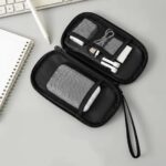 WildHorn Waterproof PU Electronic Organizer Pouch | Portable Travel Gadget & Cable Storage Bag for Power Bank, HDD, Charger & Digital Accessories (Black) - Image 3
