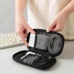 WildHorn Waterproof PU Electronic Organizer Pouch | Portable Travel Gadget & Cable Storage Bag for Power Bank, HDD, Charger & Digital Accessories (Black) - Image 4