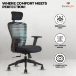 INNOWIN Jazz High Back Office Chair | Mesh Ergonomic Chair with Multi-Tilt Lock, Lumbar Support, Strong Nylon Base | Home & Office Seating (Black)| 3 Years Warranty - Image 4