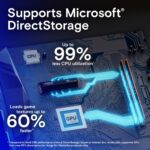 Crucial T700 1TB Gen5 NVMe M.2 SSD with heatsink - Up to 11,700 MB/s - DirectStorage Enabled - CT1000T700SSD5 - Gaming, Photography, Video Editing & Design - Internal Solid State Drive - Image 5