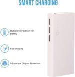 M5 10000mAh Power Bank with Triple USB Output Fast Charging Portable Charger for Mobile, Earbuds, Smartwatch, Tablet & Speaker – White - Image 3