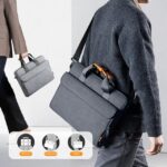 TARKAN 15.6 Inch Unisex Laptop Briefcase with Handle & Detachable Shoulder Strap For Office, Business Travel (Dark Grey) - Image 4