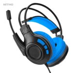 Nitho Atlas Gaming Headset with Microphone, Over-Ear Stereo Headphones for Xbox Series X|S, Xbox One, PS5, PS4, Nintendo Switch, PC, Mobile, 3.5 mm Audio Jack, 50 mm Drivers - Blue - Image 4