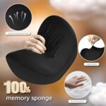 Car Neck Pillow Neck Supporter Removable Breathable Cover & Adjustable Strap Cervical Support for Neck Memory Foam Pillow & Office Head Rest Cushion Neck Pain Relief (Black, Car Neck Pillow) - Image 5