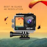 ng Sports 4K 60fps Touch WiFi Action Camera 24MP Wide Angle Lens with Dual Screen, EIS Stabilisation for Vlogging with 12 Free Accessories - Image 3