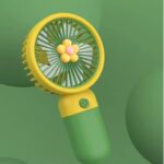 Colorful Desktop Portable USB Fan Built-in Rechargeable Battery Operated Summer 3 High-Speed Cooling Fan Table Hand Base For Home Office Indoor Outdoor Travel (Green) - Image 3