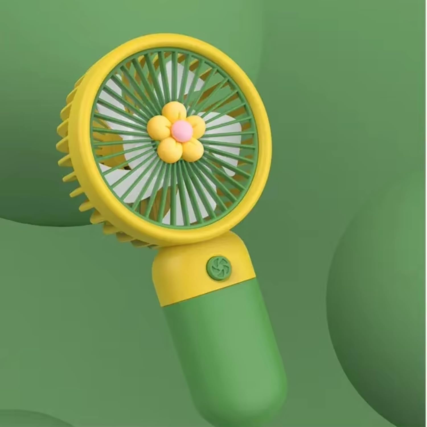 Colorful Desktop Portable USB Fan Built-in Rechargeable Battery Operated Summer 3 High-Speed Cooling Fan Table Hand Base For Home Office Indoor Outdoor Travel (Green) - Image 3