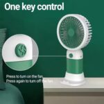 Colorful Desktop Portable USB Fan Built-in Rechargeable Battery Operated Summer 3 High-Speed Cooling Fan Table Hand Base For Home Office Indoor Outdoor Travel (Green) - Image 7