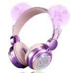 Kids Headphones Wireless Bluetooth 5.3 Colorful LED Lights Over-Ear 85dB Volume Limited Girls Headphones for Children/Teens/Gift/School/Tablet/Travel (Purple) - Image 5