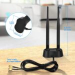 Eightwood 9dBi Dual Band WiFi Antenna 2.4GHz 5GHz RP-SMA WiFi Antennae Magnetic Base for PC Desktop Computer PCI PCIe WiFi Bluetooth Wireless Network Card WiFi 6 Router - Image 3