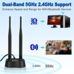 Eightwood 9dBi Dual Band WiFi Antenna 2.4GHz 5GHz RP-SMA WiFi Antennae Magnetic Base for PC Desktop Computer PCI PCIe WiFi Bluetooth Wireless Network Card WiFi 6 Router - Image 8