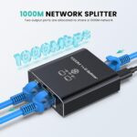 Ethernet Splitter 1 to 2 1000Mbps High Speed Either Network Splitter Internet Cable Splitter 1 in 2 Out Gigabit Dual LAN RJ45 Port Router Switch Work for Cat 5/5e/6/7/8 Cable (RT-1000-Mbps-SM) - Image 3