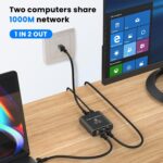 Ethernet Splitter 1 to 2 1000Mbps High Speed Either Network Splitter Internet Cable Splitter 1 in 2 Out Gigabit Dual LAN RJ45 Port Router Switch Work for Cat 5/5e/6/7/8 Cable (RT-1000-Mbps-SM) - Image 4