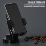 Lapster Autogrip C1 car Mobile Holder for Dashboard with 360 Degree Rotation, Secure Hold Grip, Vacuum Lock Base, One-Hand Operation, Impact-Resistant Design, Mobile Holder for car (Black) - Image 4