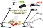 BROLAVIYA Overhead Video Mobile Metal desktop Stand with 1/4" Male Adaptor for Camera,Gopro and Mobile Bracket for online teaching,Video,Desktop,Bedroom, Office - Image 3